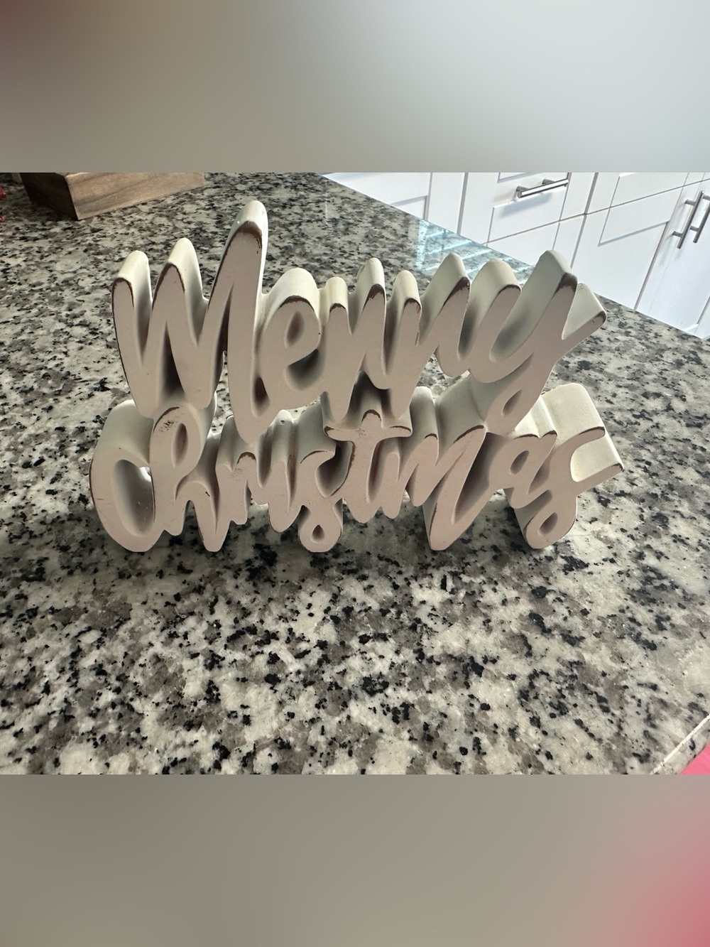White 'Merry Christmas' Holiday Table Décor